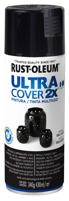 Aerosol Ultra Cover Negro Brillante 340G