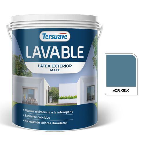 Latex Exterior Lavable Mate 4L Azul Cielo