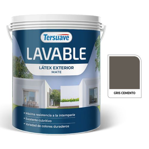 Latex Exterior Lavable Mate 4L Gris Cemento