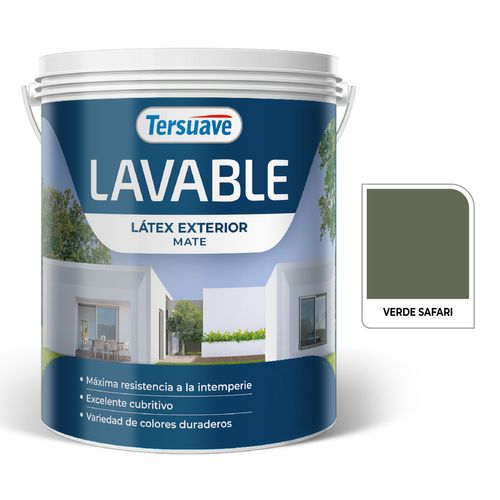 Latex Exterior Lavable Mate 4L Verde Safari