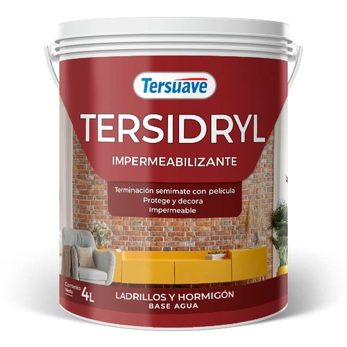 Tersidryl Impermeabilizante Ladrillos y Hormigón Base Agua Semimate 4L Transparente