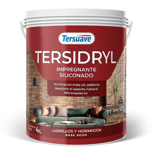 Tersidryl Impregnante Siliconado Ladrillos y Hormigón Base Agua Mate 4L Transparente