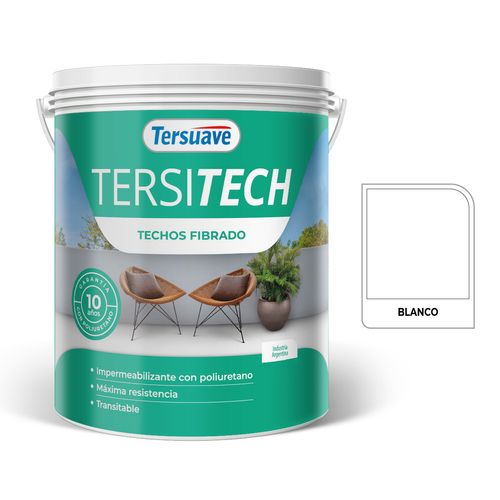 Membrana Fibrado Tersitech Techos Blanco 4kg Tersuave