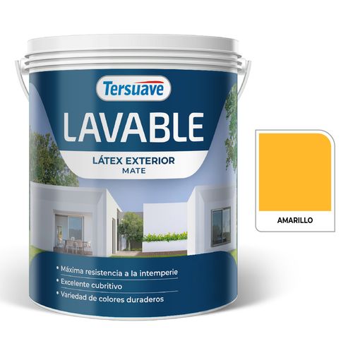 Latex Exterior Lavable Mate 4L Amarillo