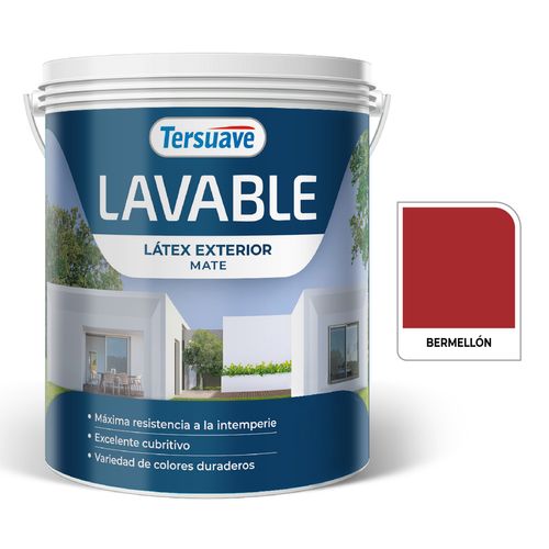 Latex Exterior Lavable Mate 4L Bermellon
