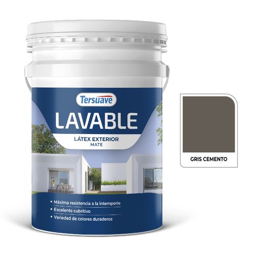 Latex Exterior Lavable Mate 20L Gris Cemento