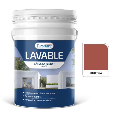 Latex Exterior Lavable Mate 20L Rojo Teja