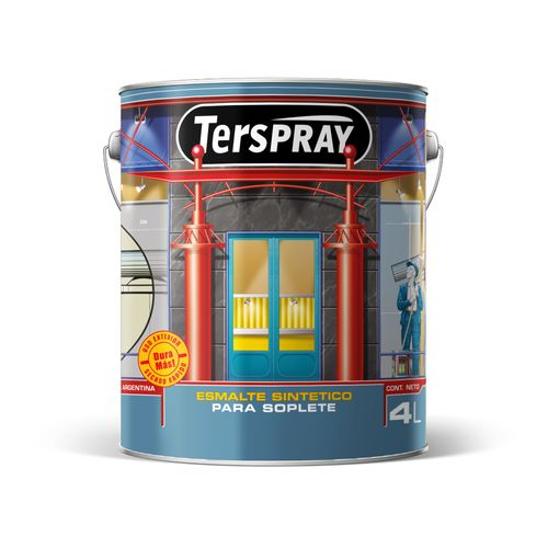 Terspray Esmalte Secado Rápido Brillante 4L Negro Mate
