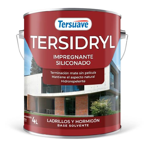 Tersidryl Impregnante Siliconado Ladrillos y Hormigón Base Solvente Mate 4L Transparente