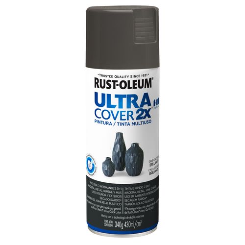 Aerosol Ultra Cover Gris Oscuro Brillante 340G