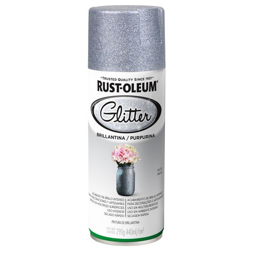 Aerosol Glitter Plata 290G Brillante