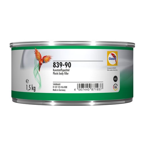 Masilla Pol. p/Plastico1,5 kg c/cat 83-90 kit