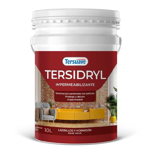 Tersidryl Impermeabilizante Ladrillos y Hormigón Base Agua Semimate 10L Transparente